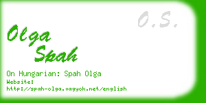 olga spah business card